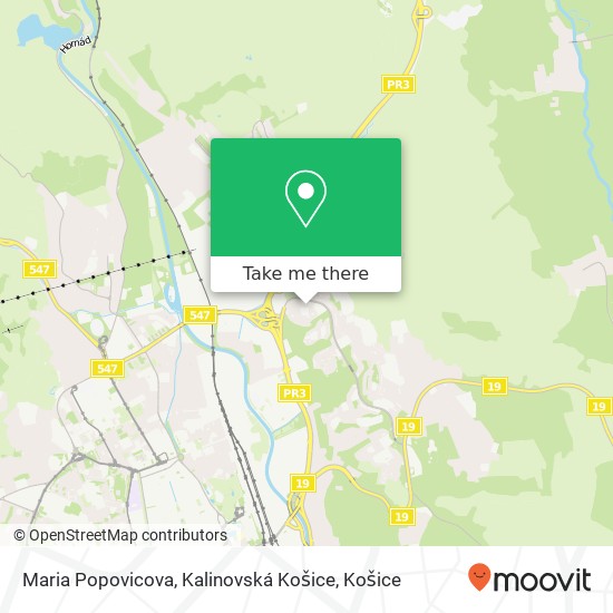 Maria Popovicova, Kalinovská Košice mapa