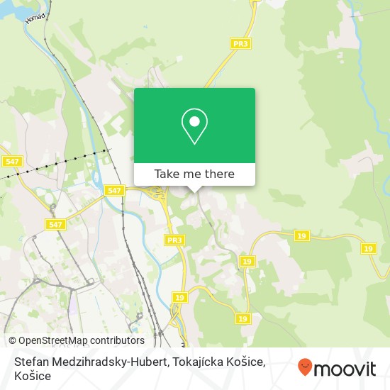 Stefan Medzihradsky-Hubert, Tokajícka Košice mapa