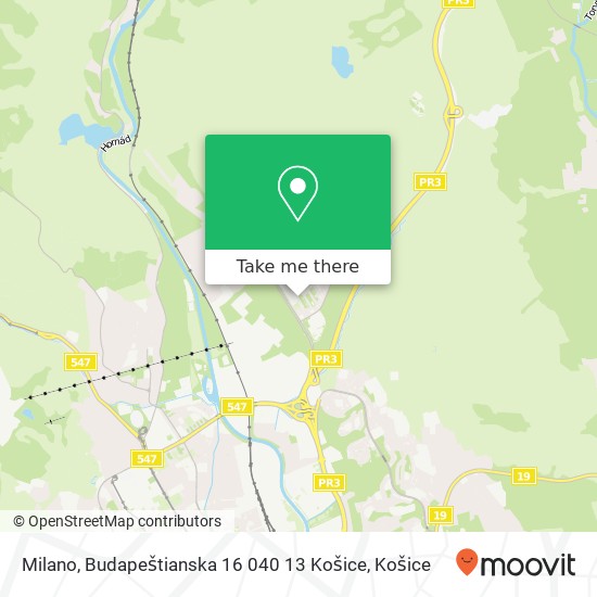 Milano, Budapeštianska 16 040 13 Košice mapa