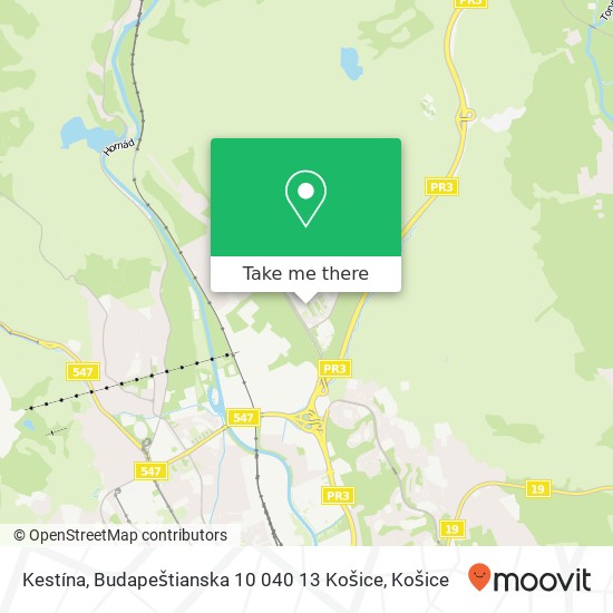 Kestína, Budapeštianska 10 040 13 Košice mapa