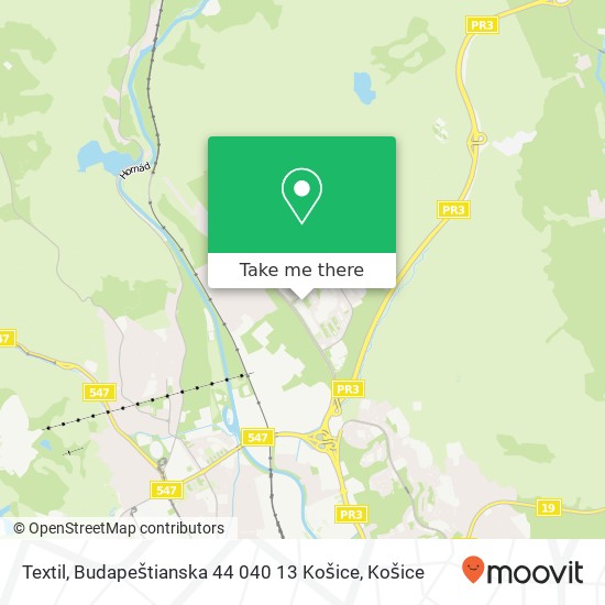 Textil, Budapeštianska 44 040 13 Košice mapa