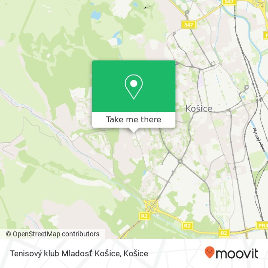 Tenisový klub Mladosť Košice mapa