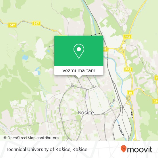 Technical University of Košice mapa