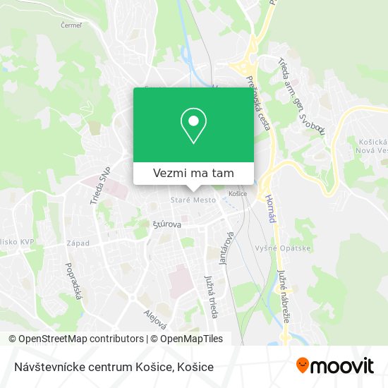 Návštevnícke centrum Košice mapa