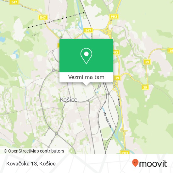 Kováčska 13 mapa