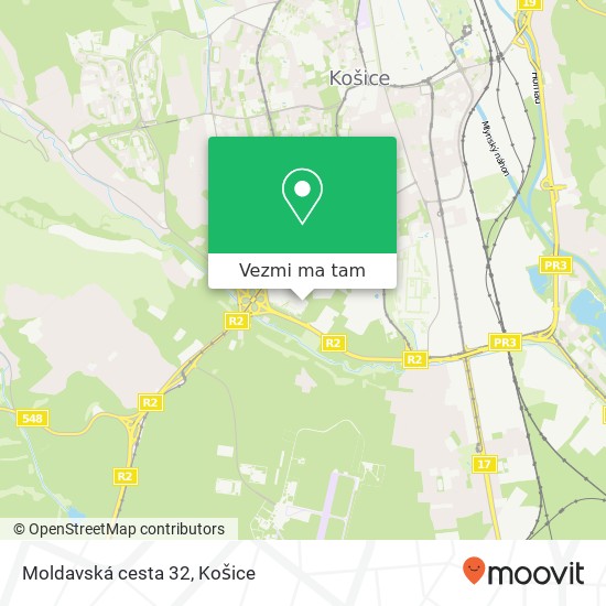 Moldavská cesta 32 mapa