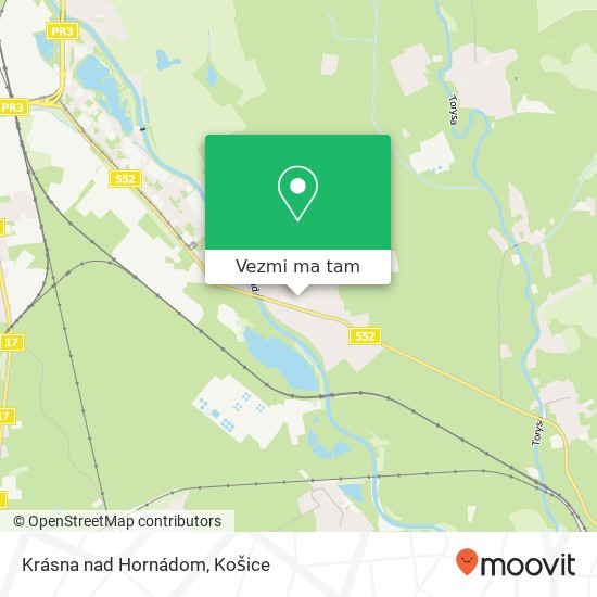 Krásna nad Hornádom mapa