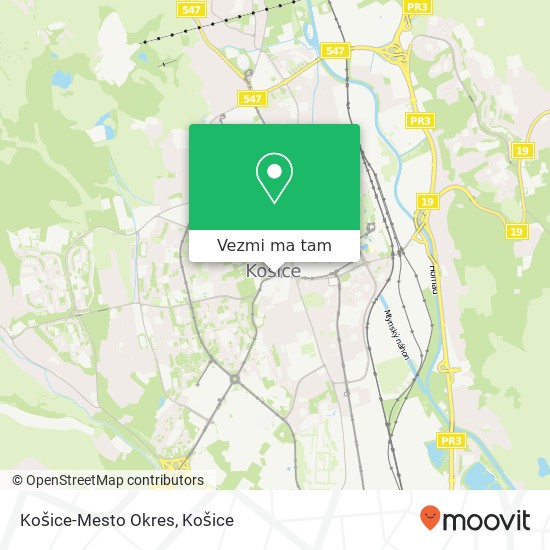 Košice-Mesto Okres mapa