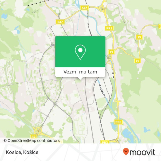 Kösice mapa