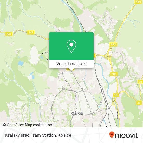 Krajský úrad Tram Station mapa