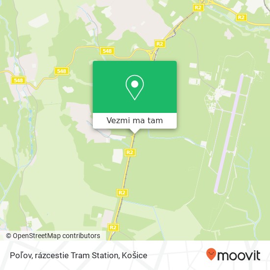 Poľov, rázcestie Tram Station mapa