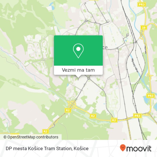 DP mesta Košice Tram Station mapa