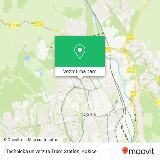 Technická univerzita Tram Station mapa