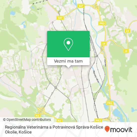 Regionálna Veterinárna a Potravinová Správa-Košice Okolie mapa