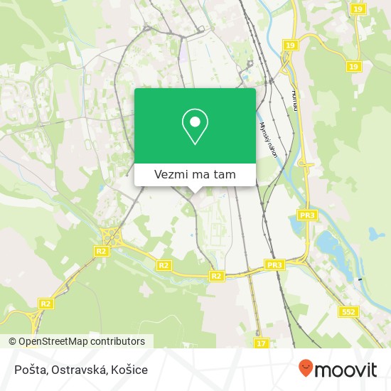 Pošta, Ostravská mapa