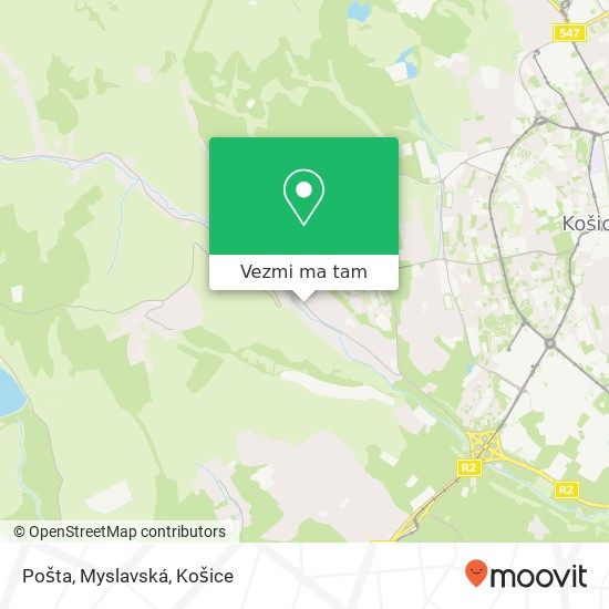 Pošta, Myslavská mapa