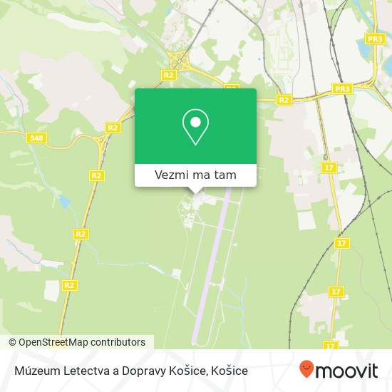 Múzeum Letectva a Dopravy Košice mapa