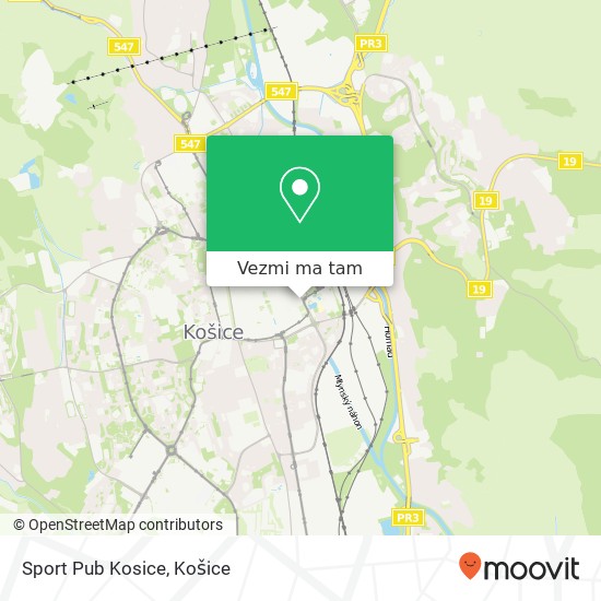 Sport Pub Kosice mapa