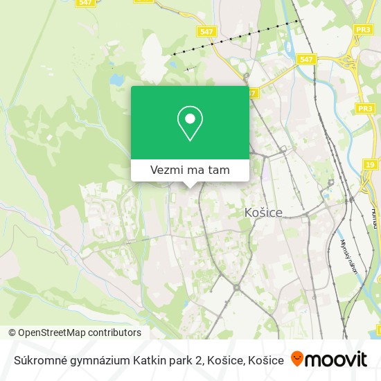 Súkromné gymnázium Katkin park 2, Košice mapa