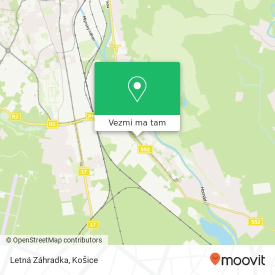 Letná Záhradka, Čingovská 8 040 12 Košice mapa