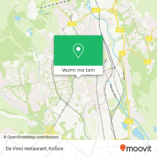 Da Vinci restaurant, Žižkova 13 040 01 Košice mapa