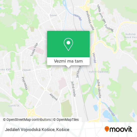 Jedáleň Vojvodská Košice mapa