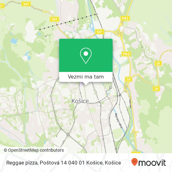 Reggae pizza, Poštová 14 040 01 Košice mapa