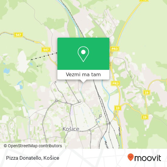 Pizza Donatello, Záborského 447 / 1 040 01 Košice mapa