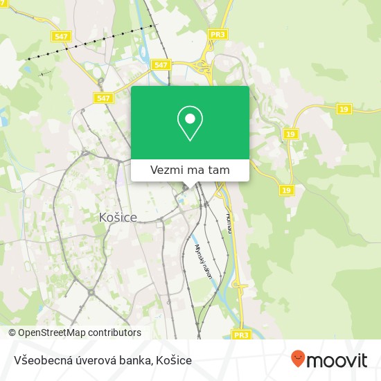 Všeobecná úverová banka mapa