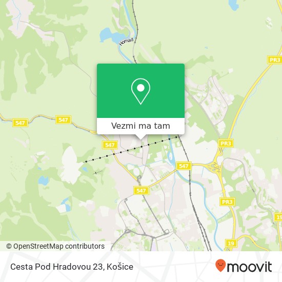 Cesta Pod Hradovou 23 mapa