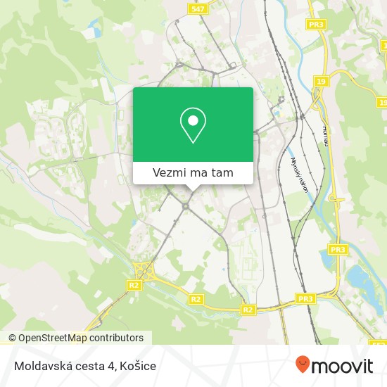 Moldavská cesta 4 mapa