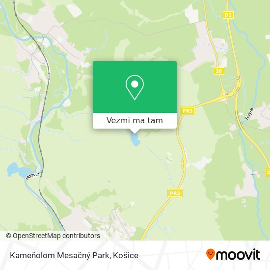 Kameňolom Mesačný Park mapa