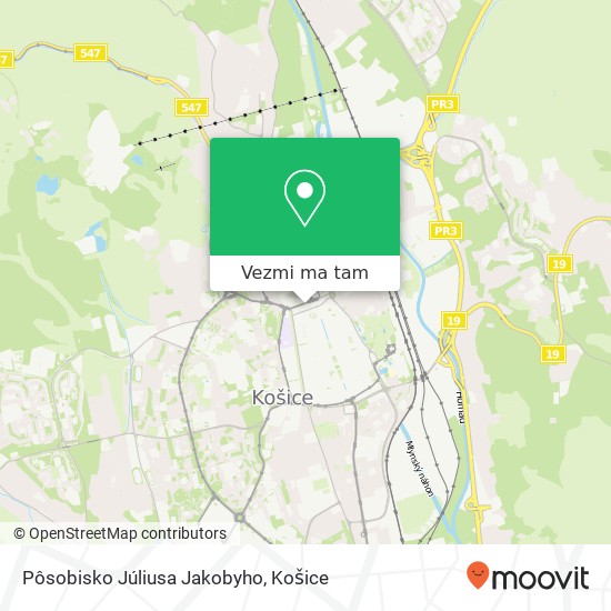 Pôsobisko Júliusa Jakobyho mapa