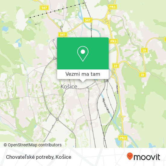 Chovateľské potreby mapa