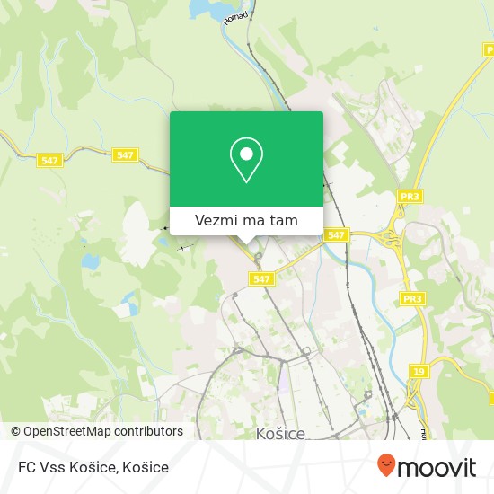 FC Vss Košice mapa