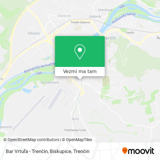 Bar Vrtuľa - Trenčín, Biskupice mapa