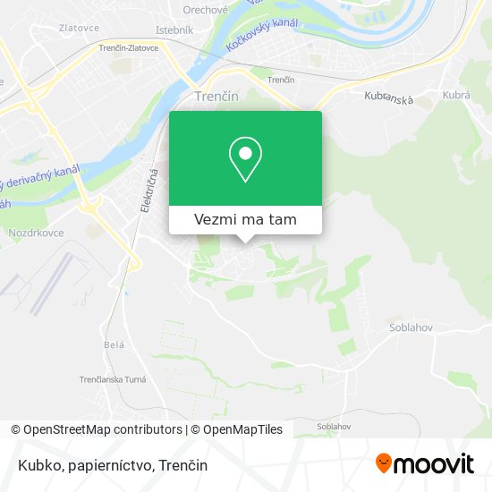 Kubko, papierníctvo mapa