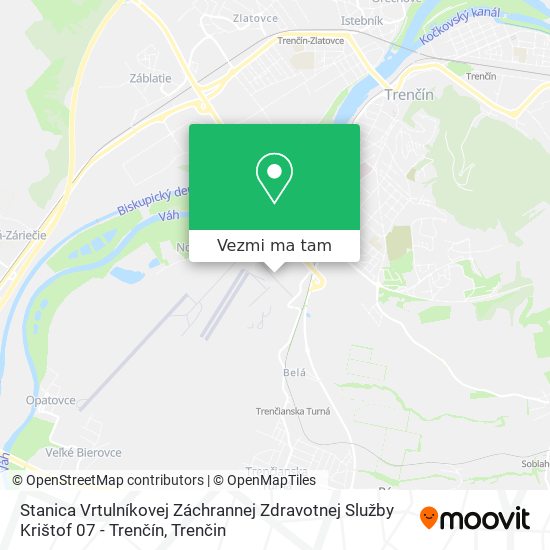 Stanica Vrtulníkovej Záchrannej Zdravotnej Služby Krištof 07 - Trenčín mapa