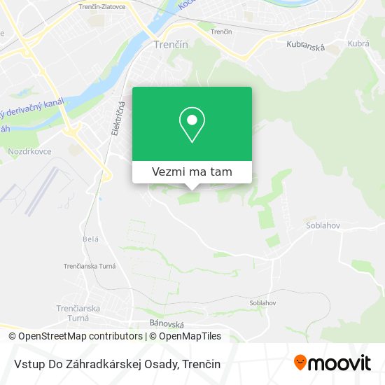 Vstup Do Záhradkárskej Osady mapa