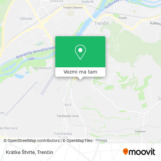 Krátke Štvrte mapa