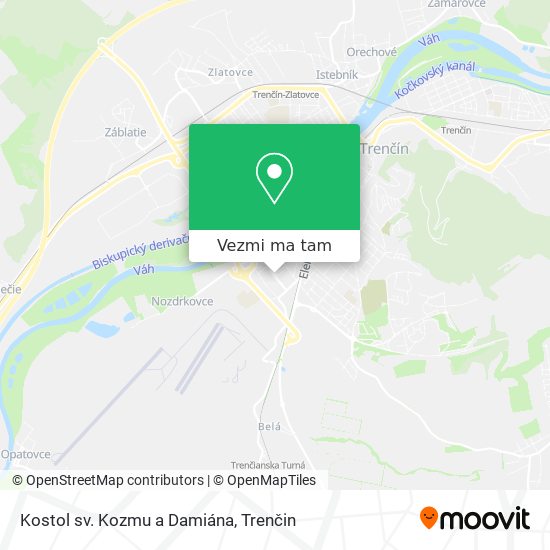 Kostol sv. Kozmu a Damiána mapa