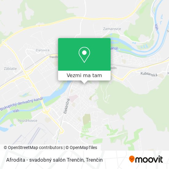 Afrodita - svadobný salón Trenčín mapa