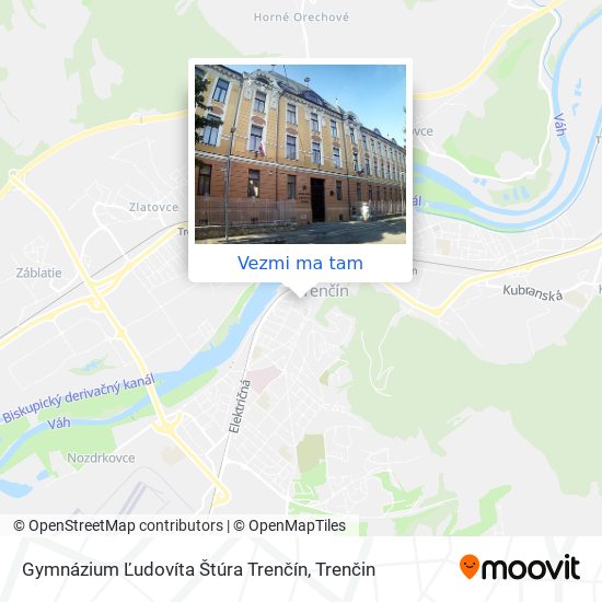 Gymnázium Ľudovíta Štúra Trenčín mapa