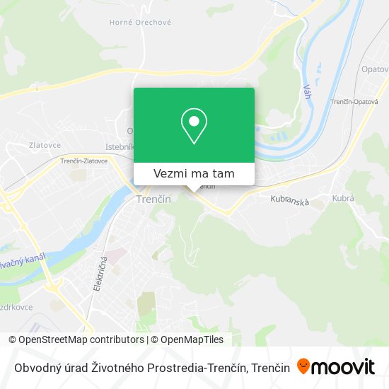 Obvodný úrad Životného Prostredia-Trenčín mapa