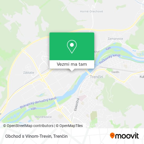 Obchod s Vínom-Trevin mapa