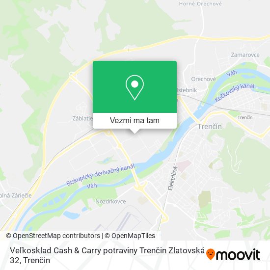 Veľkosklad Cash & Carry potraviny Trenčin Zlatovská 32 mapa