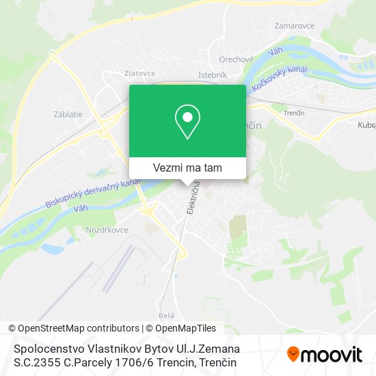 Spolocenstvo Vlastnikov Bytov Ul.J.Zemana S.C.2355 C.Parcely 1706 / 6 Trencin mapa