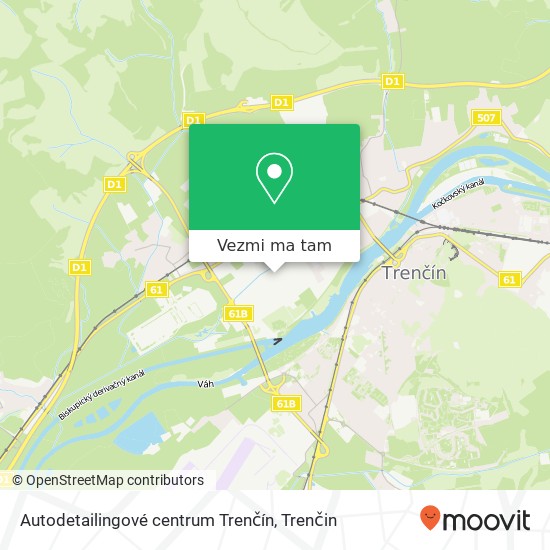 Autodetailingové centrum Trenčín mapa