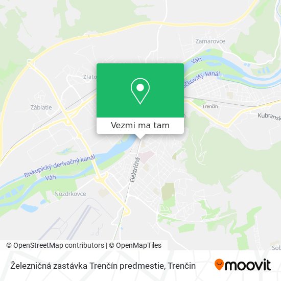 Železničná zastávka Trenčín predmestie mapa