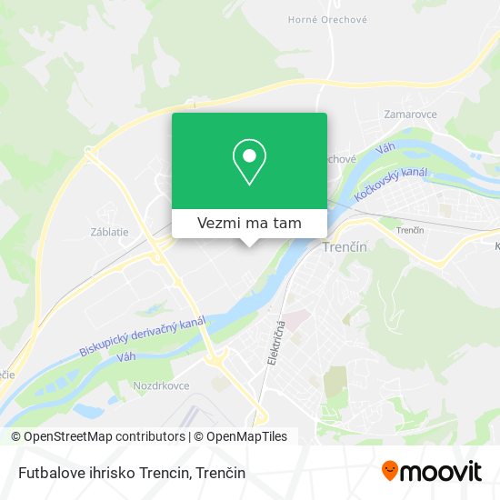 Futbalove ihrisko Trencin mapa